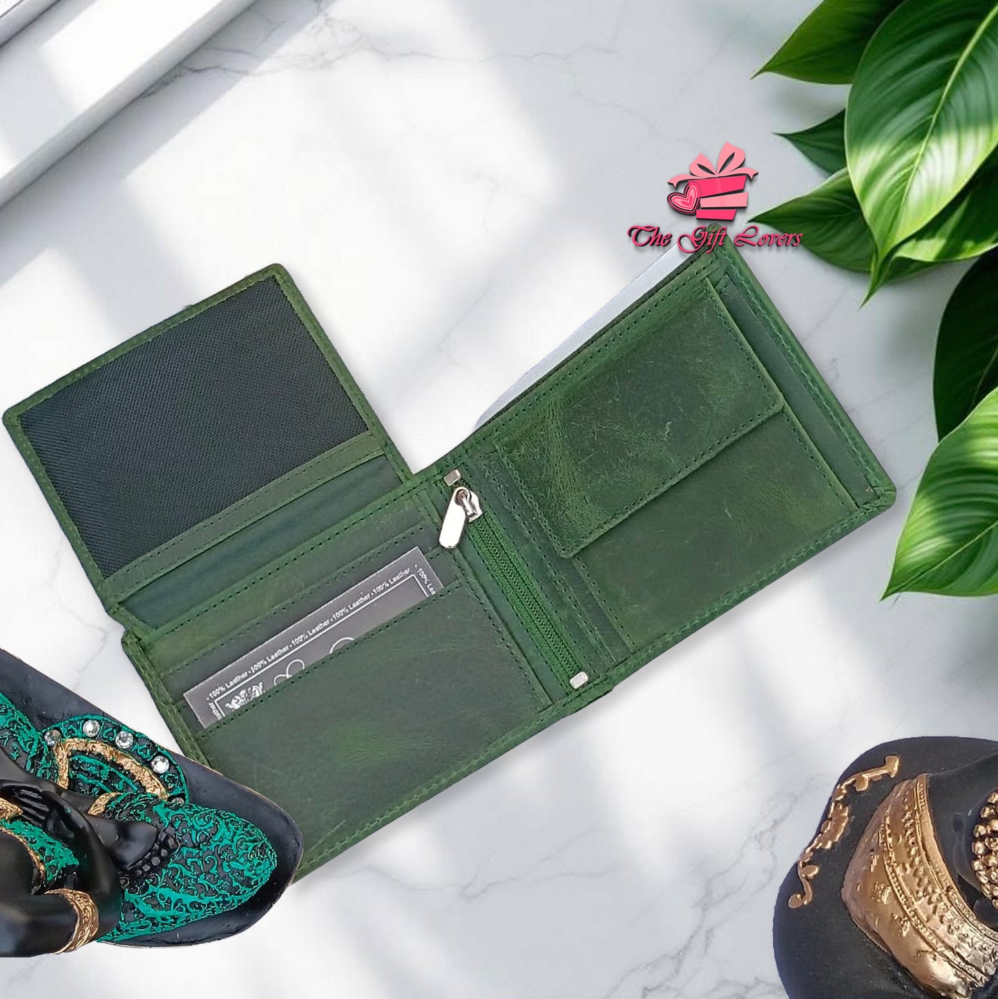 Personalized Cotrise Leather Wallet with Custom Wooden Gift Box
