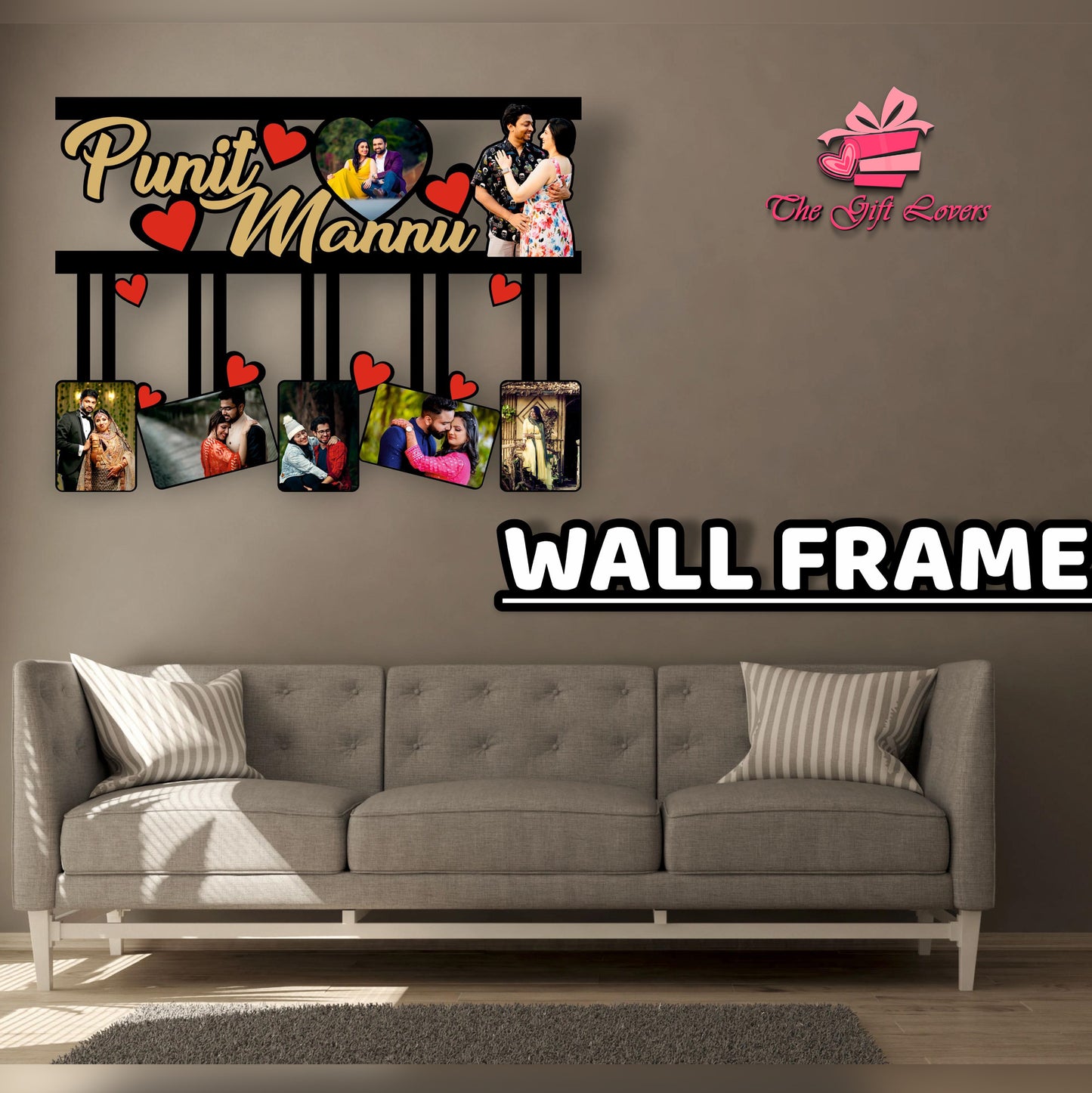 Couple Frame with Names & Photos