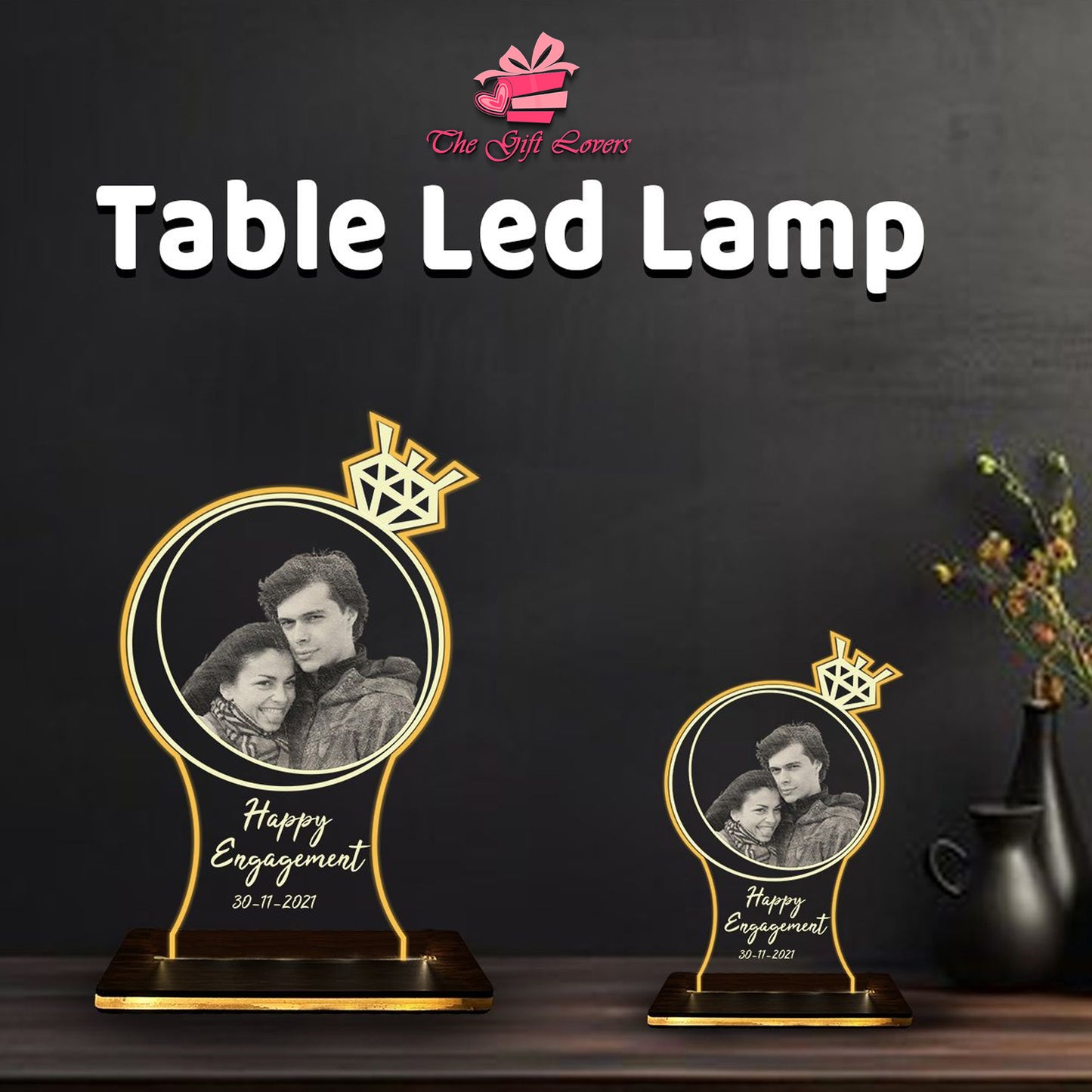 Heartwarming Table LED Lamp with Picture & Message