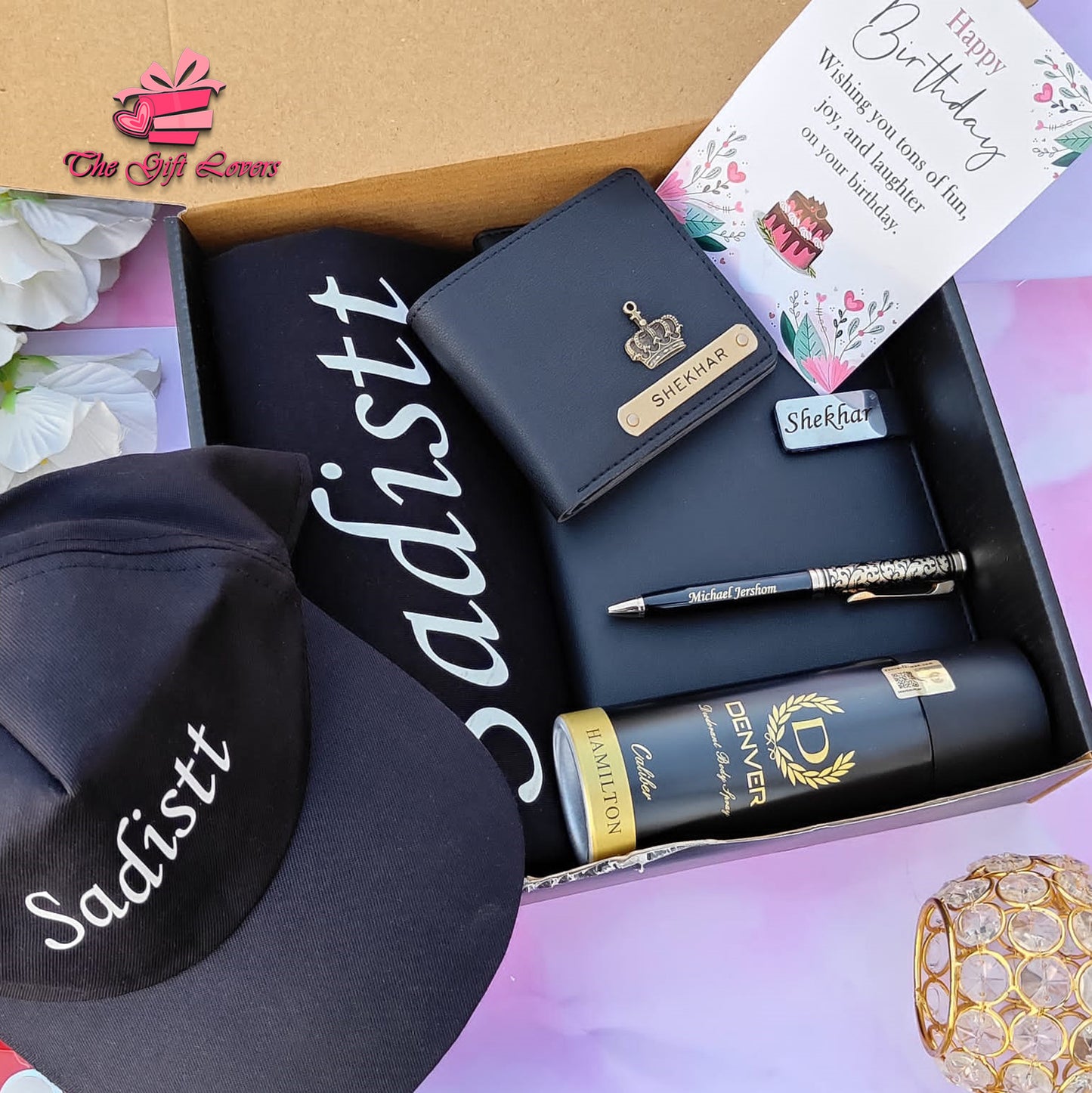 Stylish Custom Gift Box for Men – Wallet, Cap, Deo & More