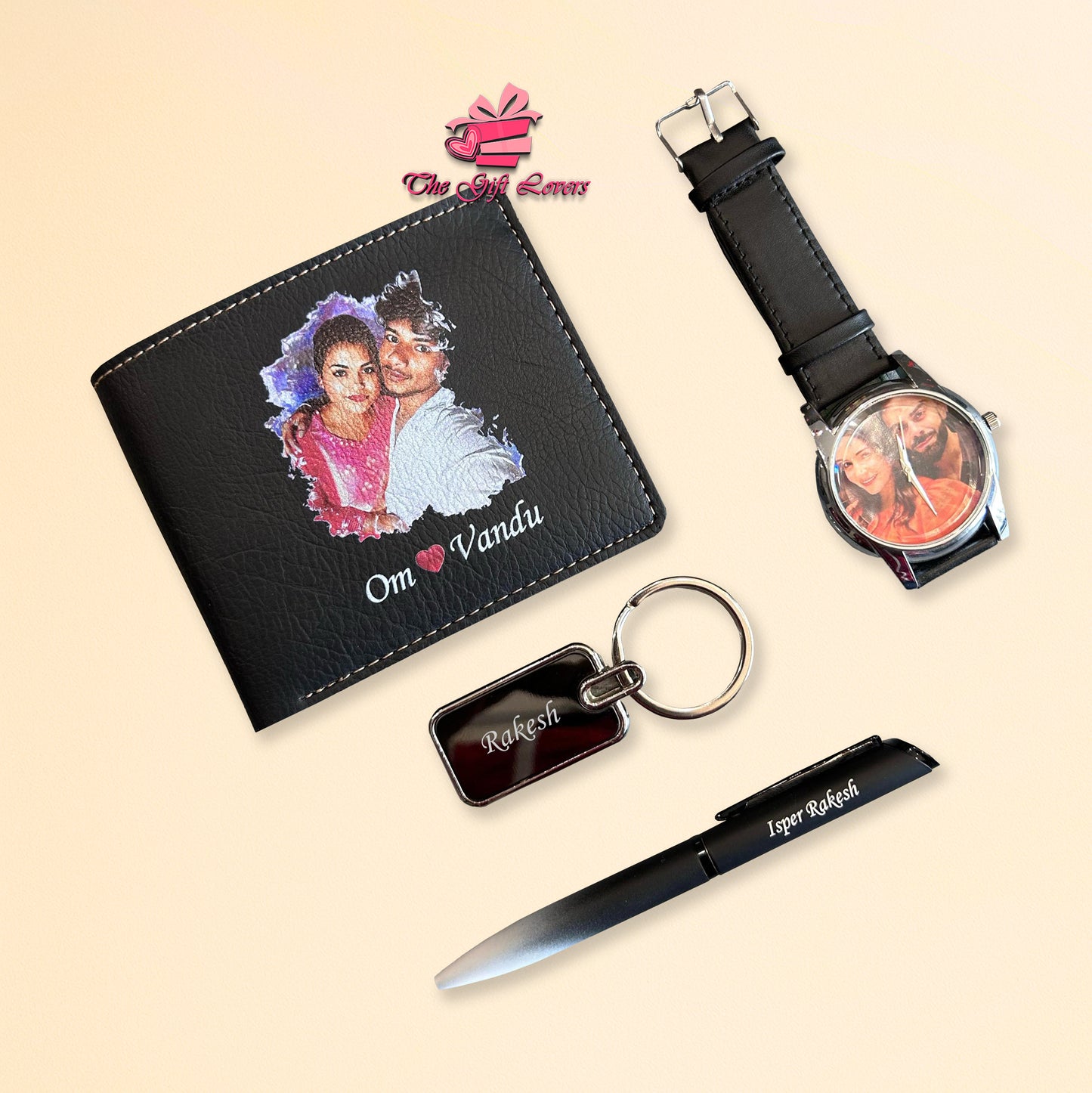 Personalized Wallet Watch Keychain & Pen Combo