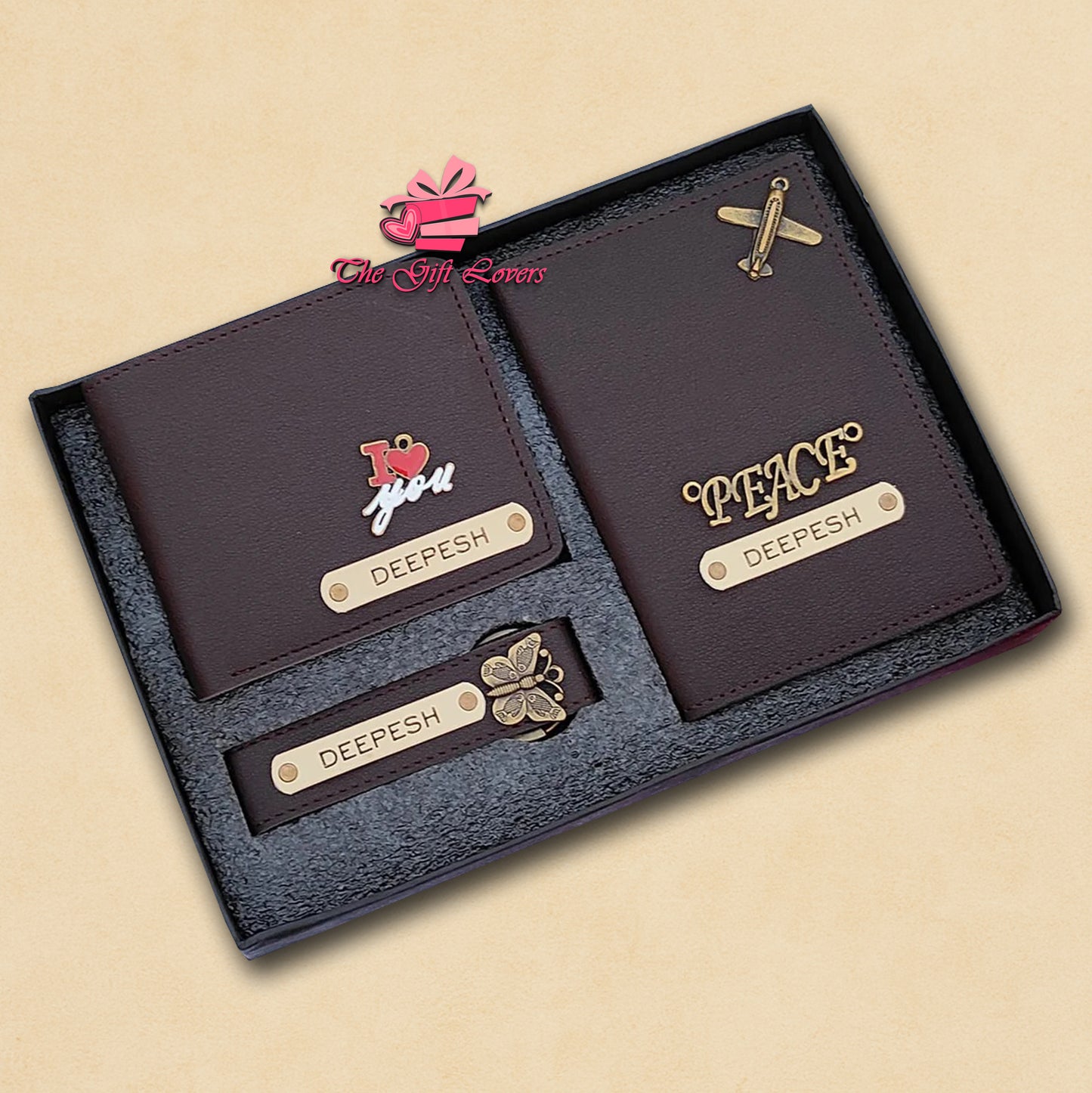 Luxury Combo Gift Set with Wallet, Passport Cover & Keychain