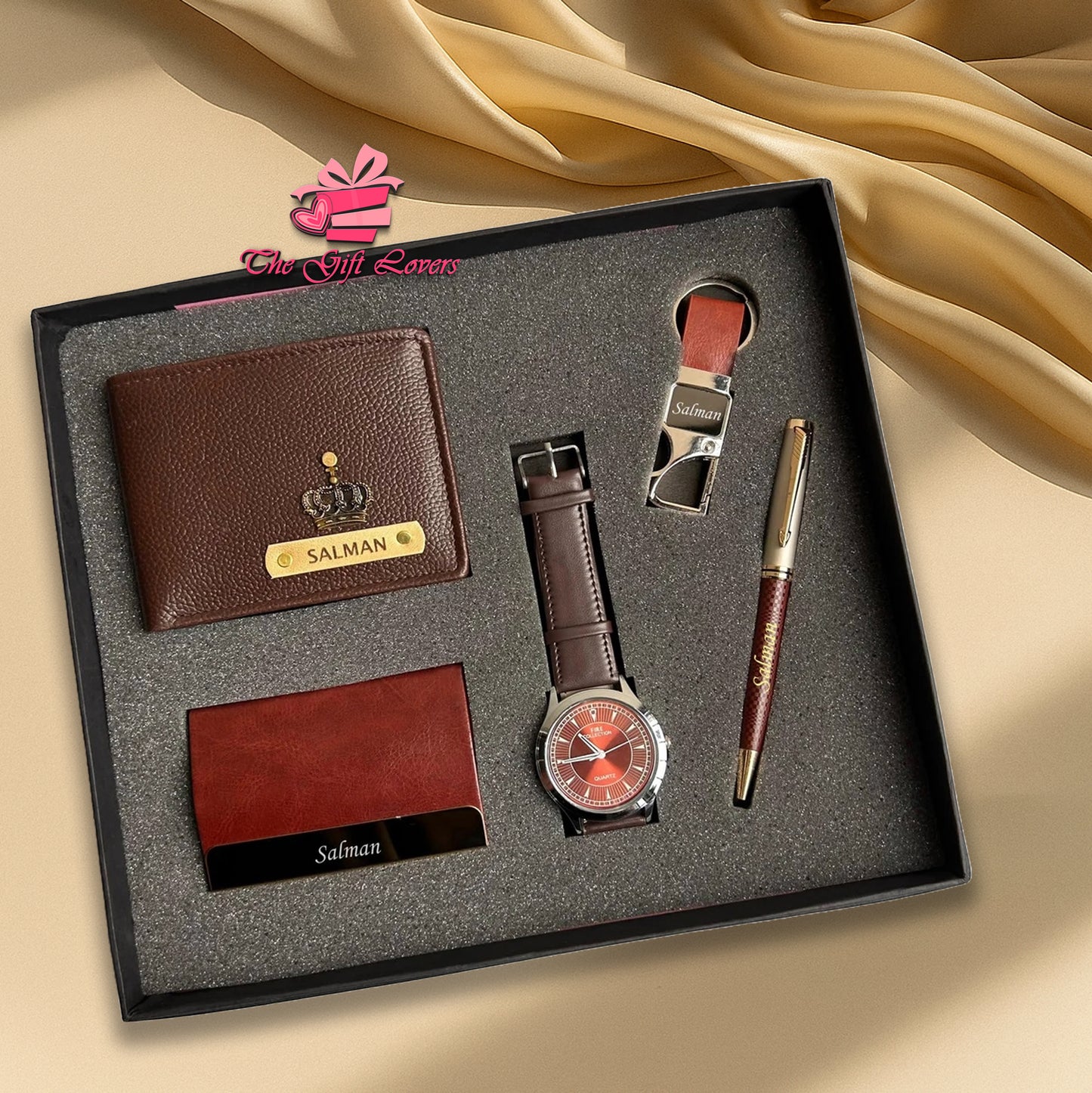 Personalized Men's Gift Set with Watch & Accessories