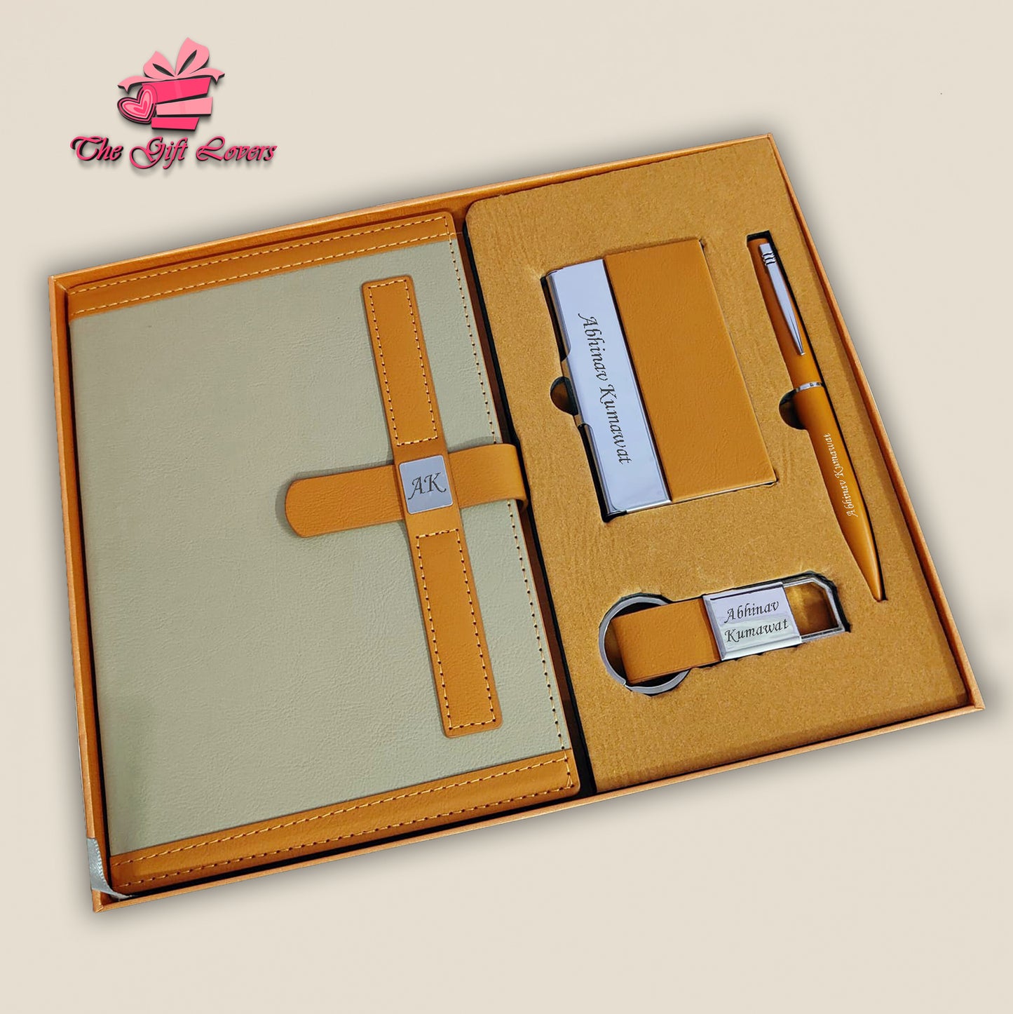 Customized 4-in-1 Dual Shade Diary Gift Hamper