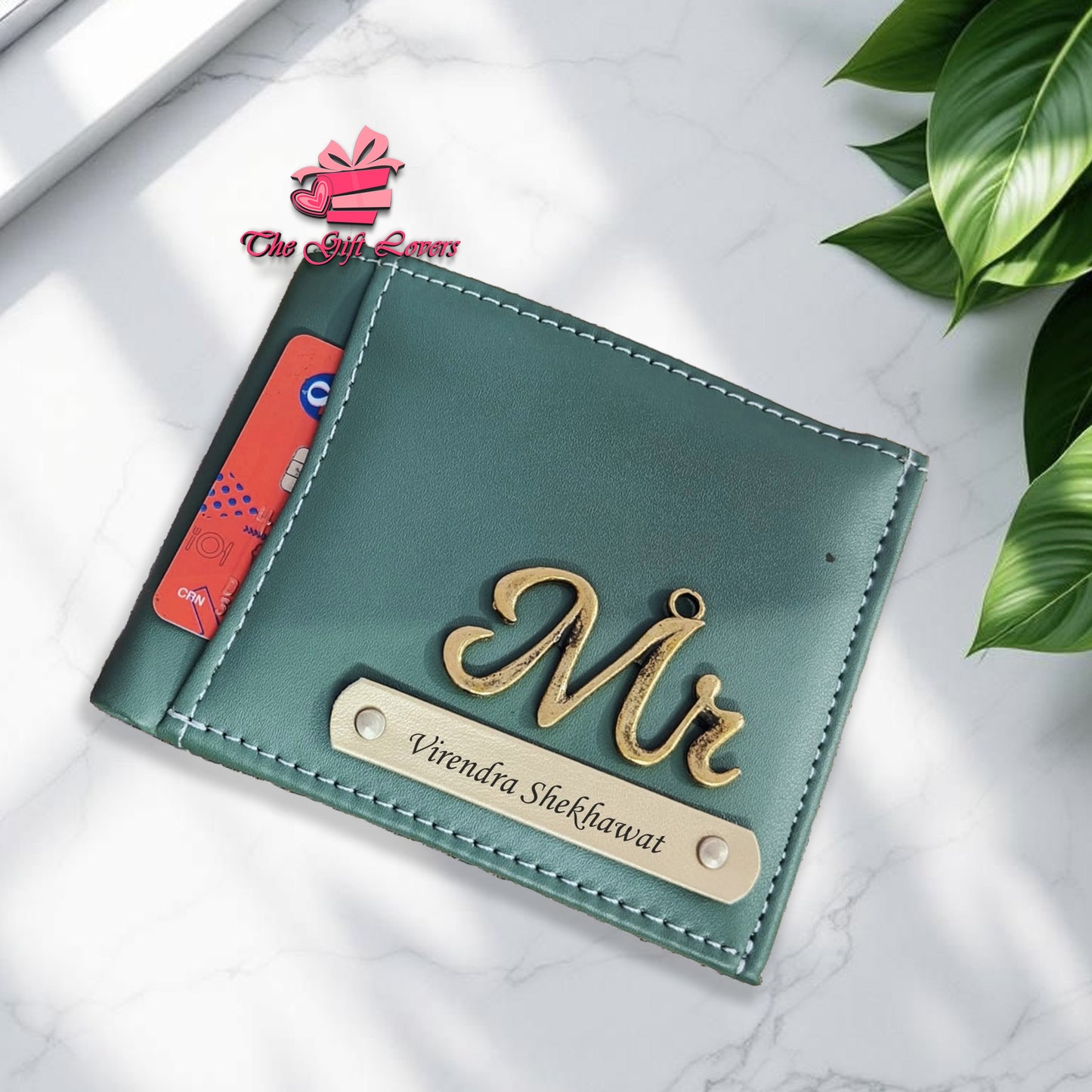 Personalized Wallet with Couple Name& Charm