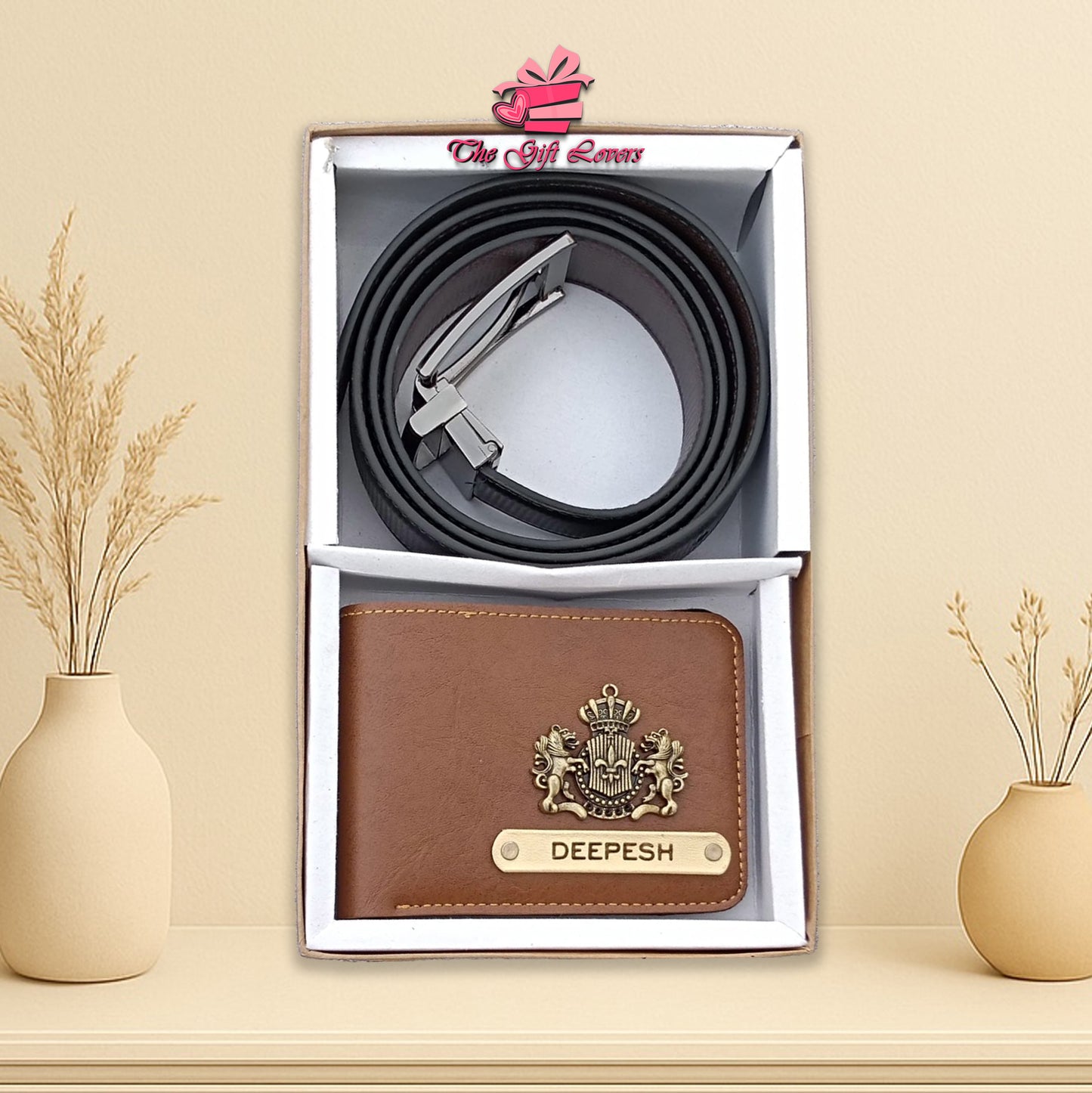 Royal Touch Combo: Personalized Wallet & Belt Set