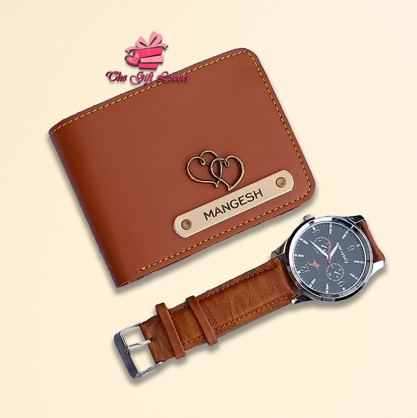 Personalized Wallet and Watch Gift Combo for Him