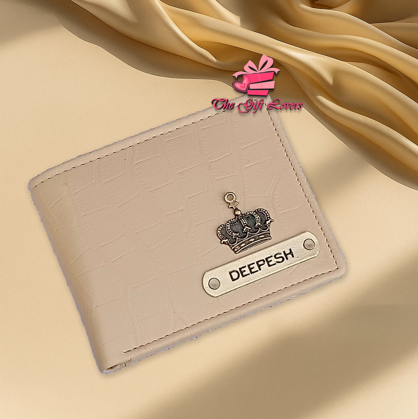 Premium Personalized Brown Croc Texture Wallet