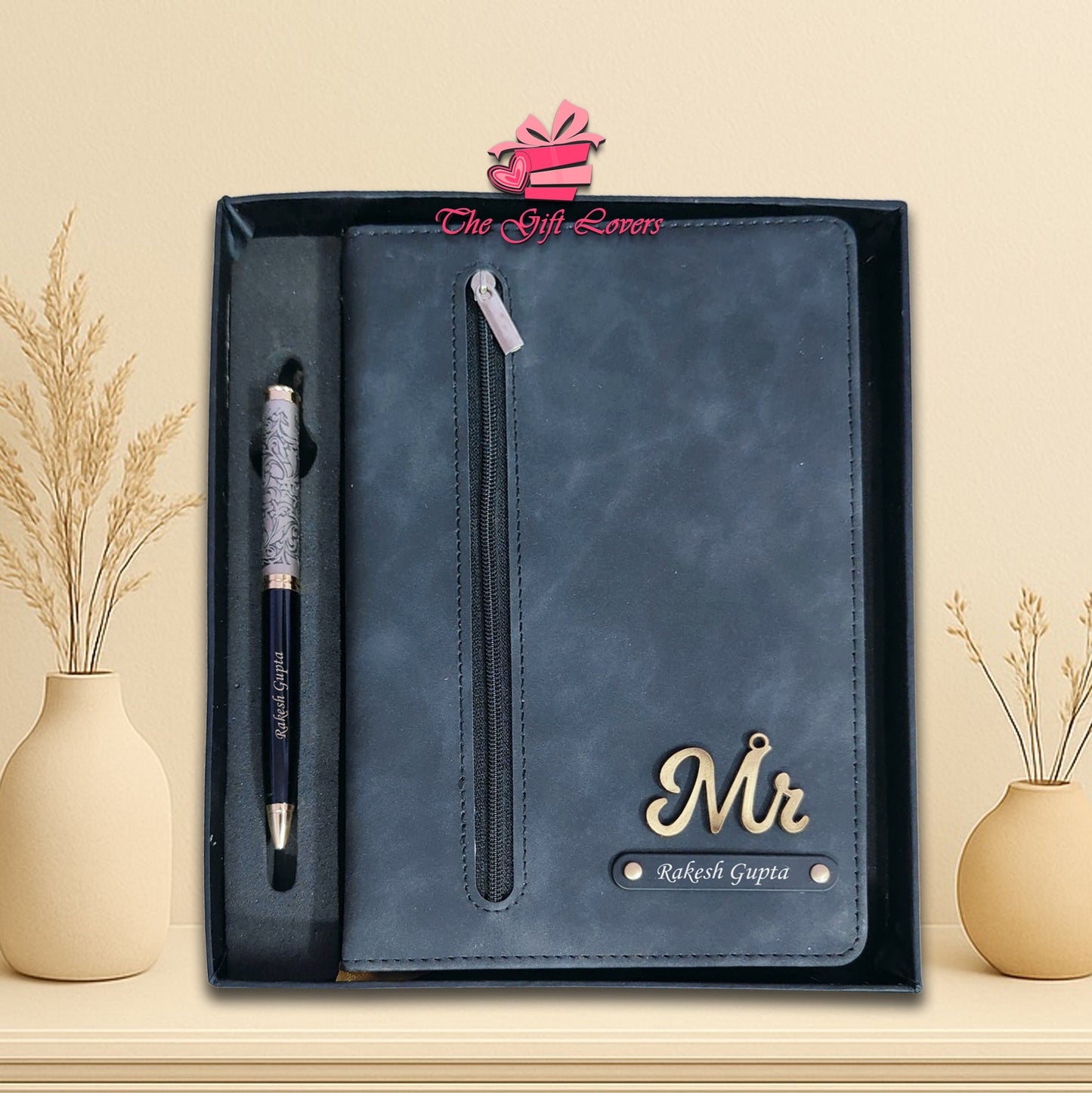 Personalized Zipper Diary & Pen Gift Set