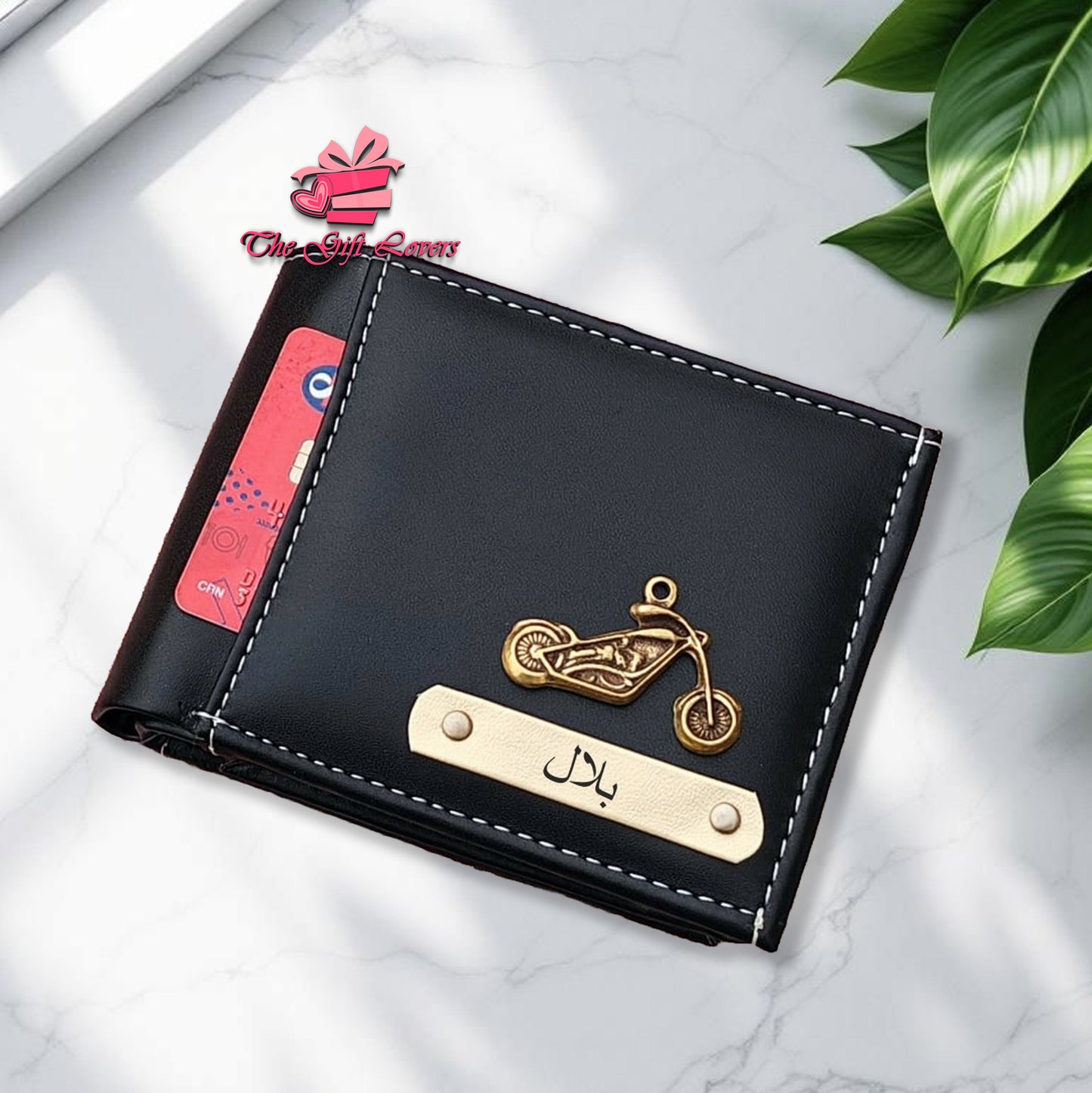 Personalized Wallet with Couple Name& Charm