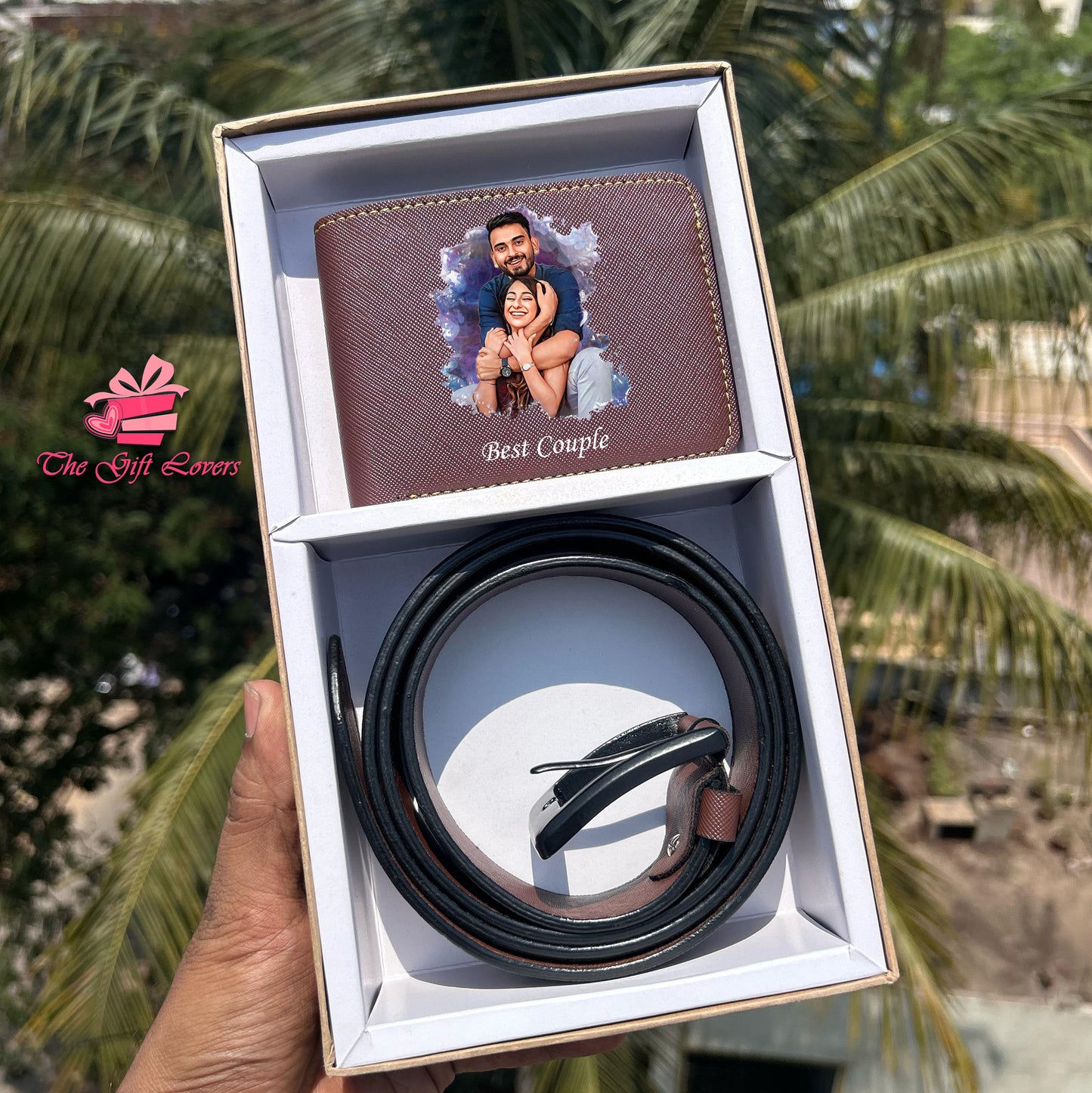 Personalized Photo Wallet and Belt Gift Set For Him
