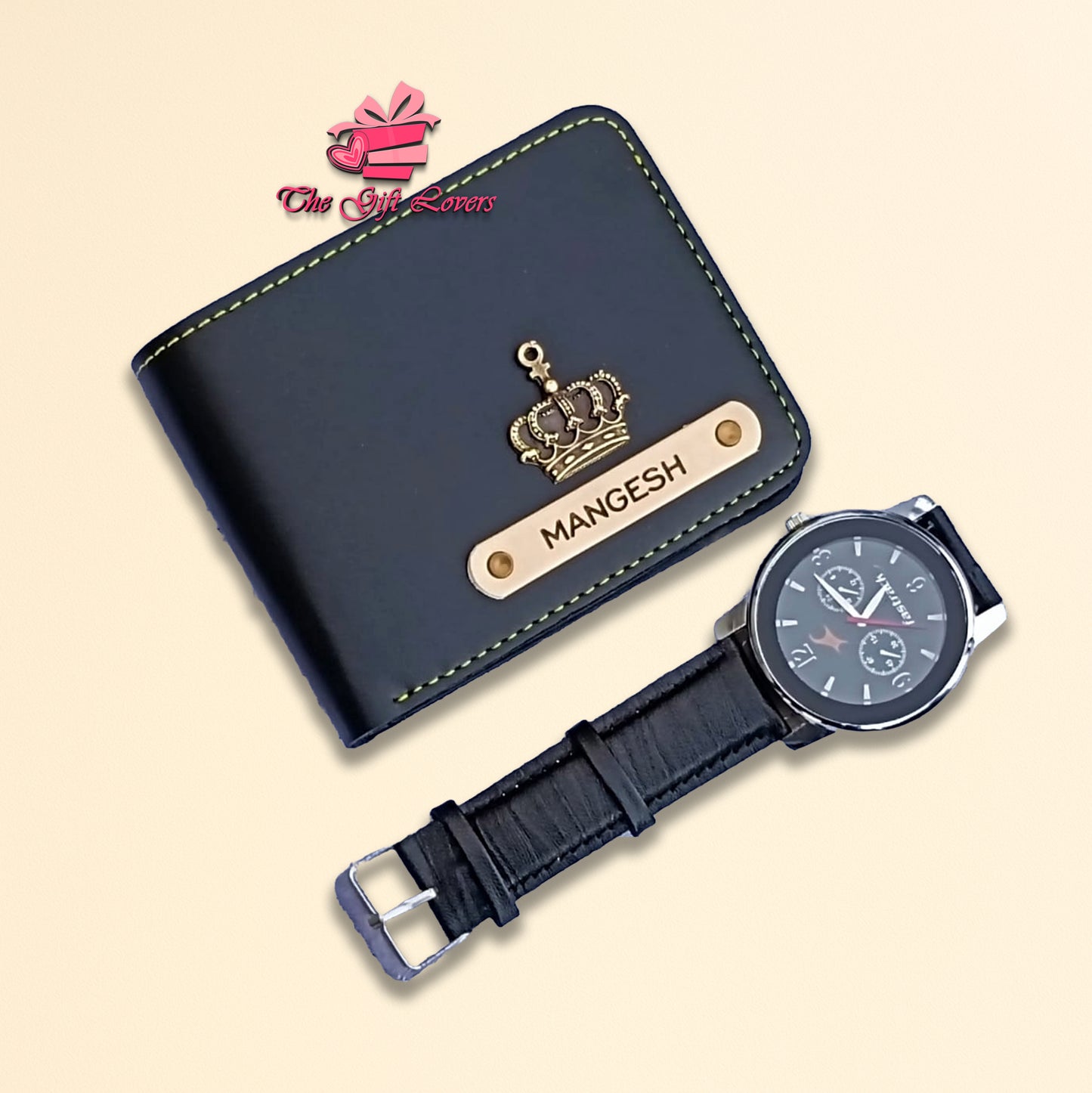Personalized Wallet and Watch Gift Combo for Him
