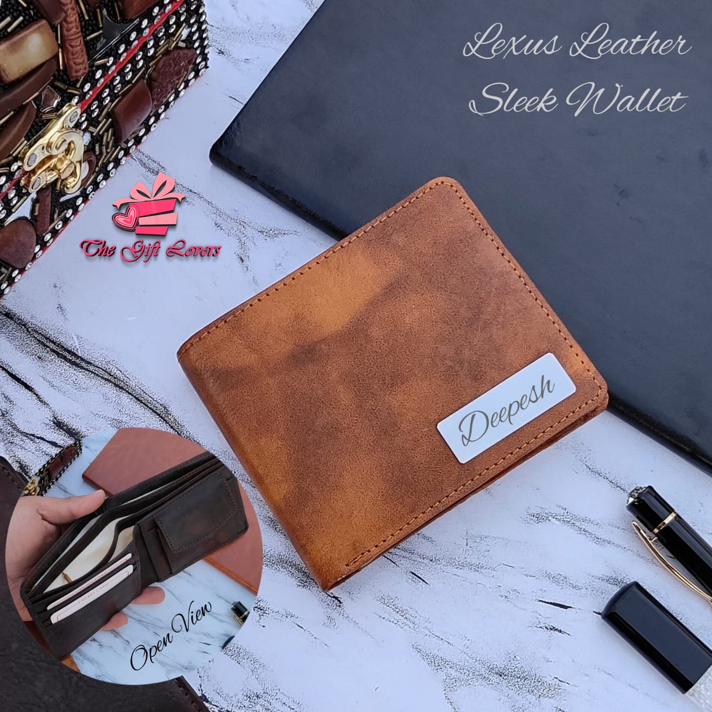 Custom Name Lexus Leather Wallet