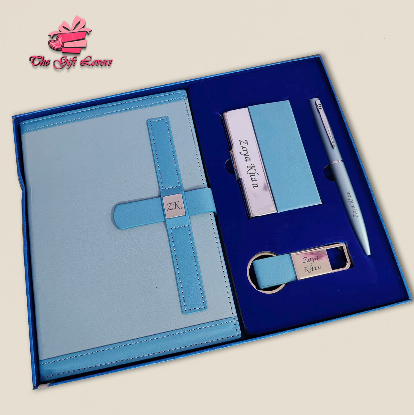 Customized 4-in-1 Dual Shade Diary Gift Hamper