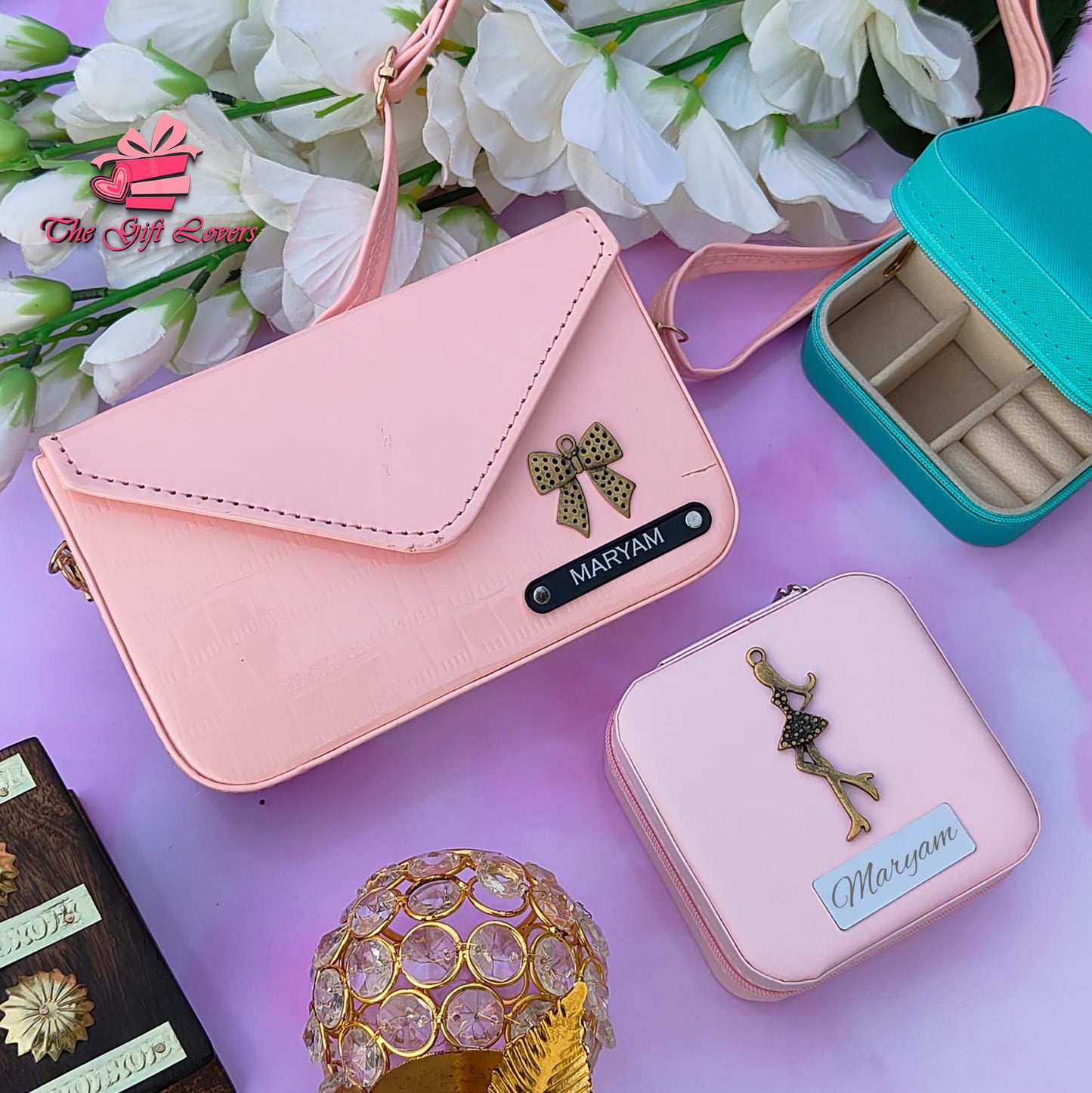 Elegant Gift Set for Women – Custom Sling Bag & Jewelry Box