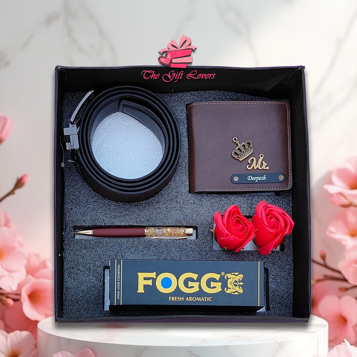 Stylish Gift Box for Him – Custom Wallet, Belt, Pen & Perfume