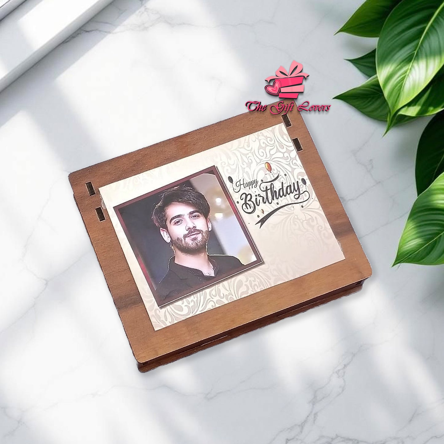 Personalized Cotrise Leather Wallet with Custom Wooden Gift Box
