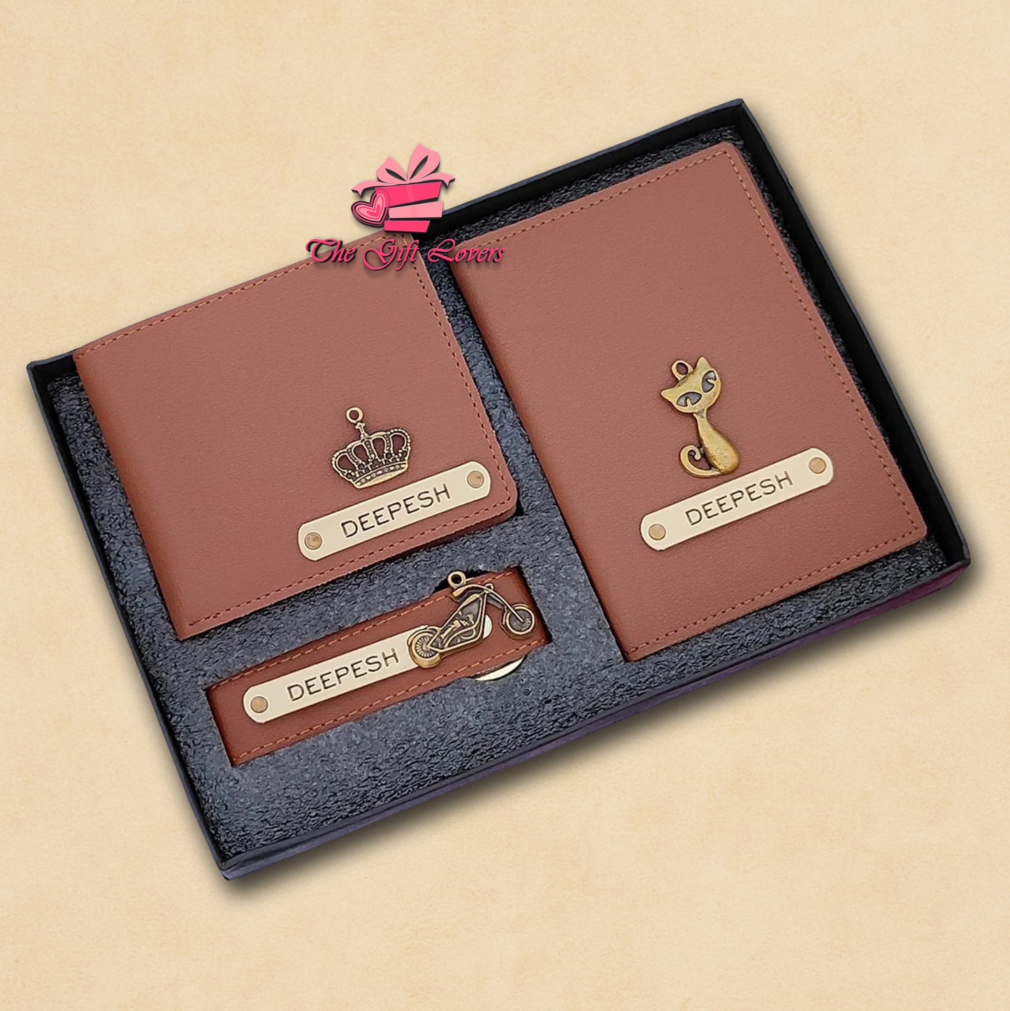 Luxury Combo Gift Set with Wallet, Passport Cover & Keychain