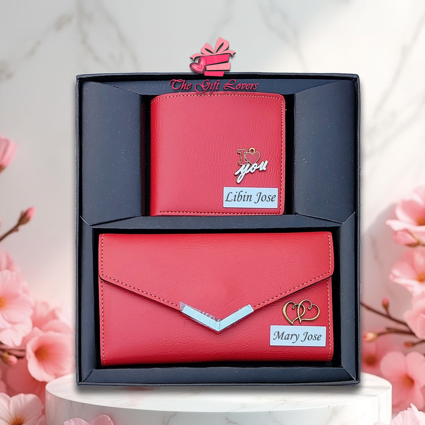 Personalized Couple Wallet & Clutch Gift Set