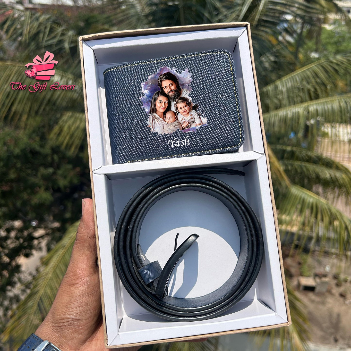 Personalized Photo Wallet and Belt Gift Set For Him