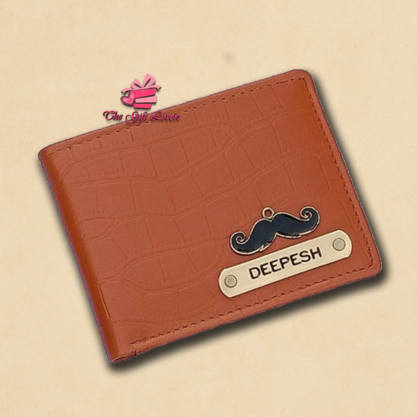 Premium Personalized Brown Croc Texture Wallet