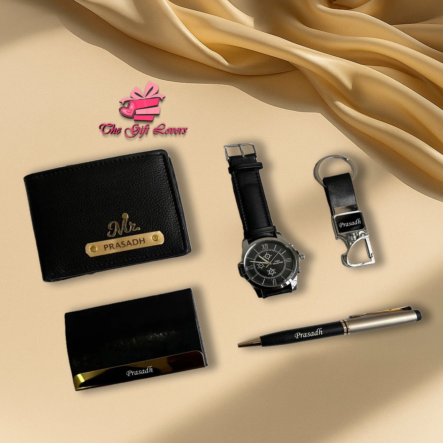 Personalized Men's Gift Set with Watch & Accessories