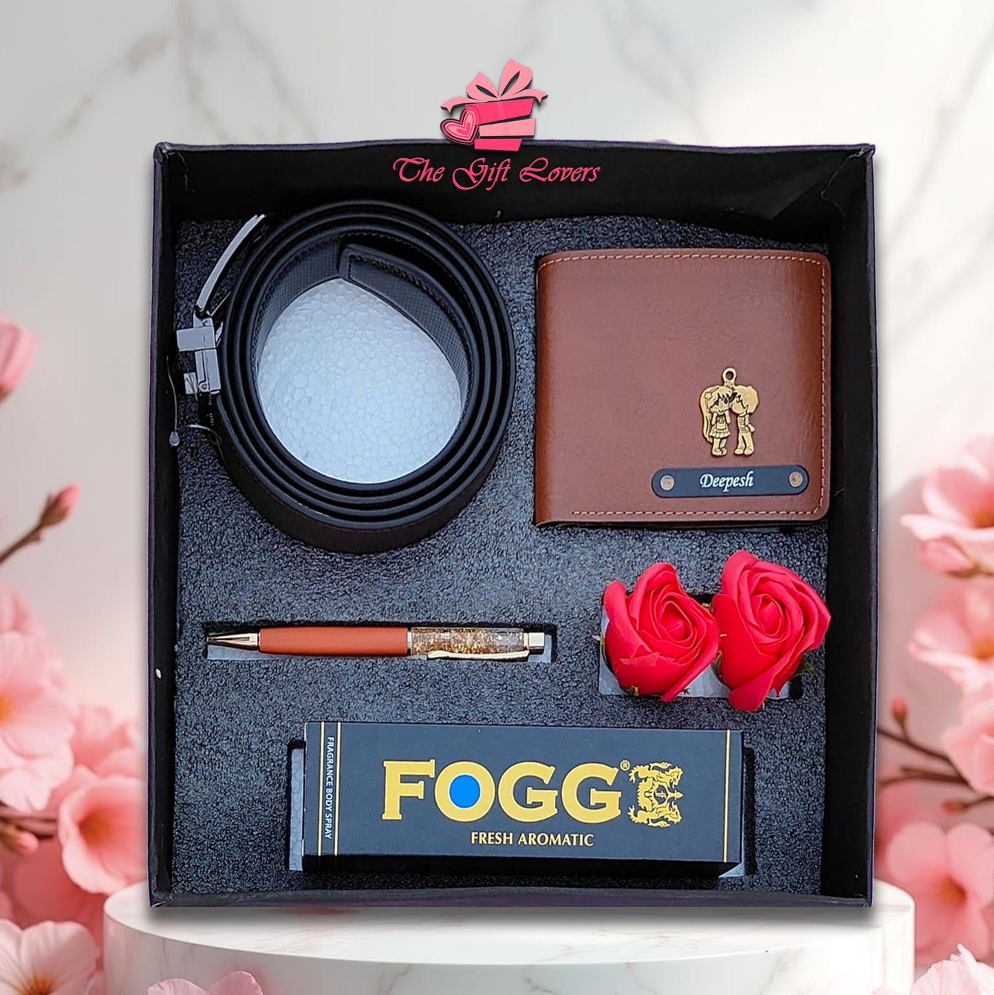 Stylish Gift Box for Him – Custom Wallet, Belt, Pen & Perfume
