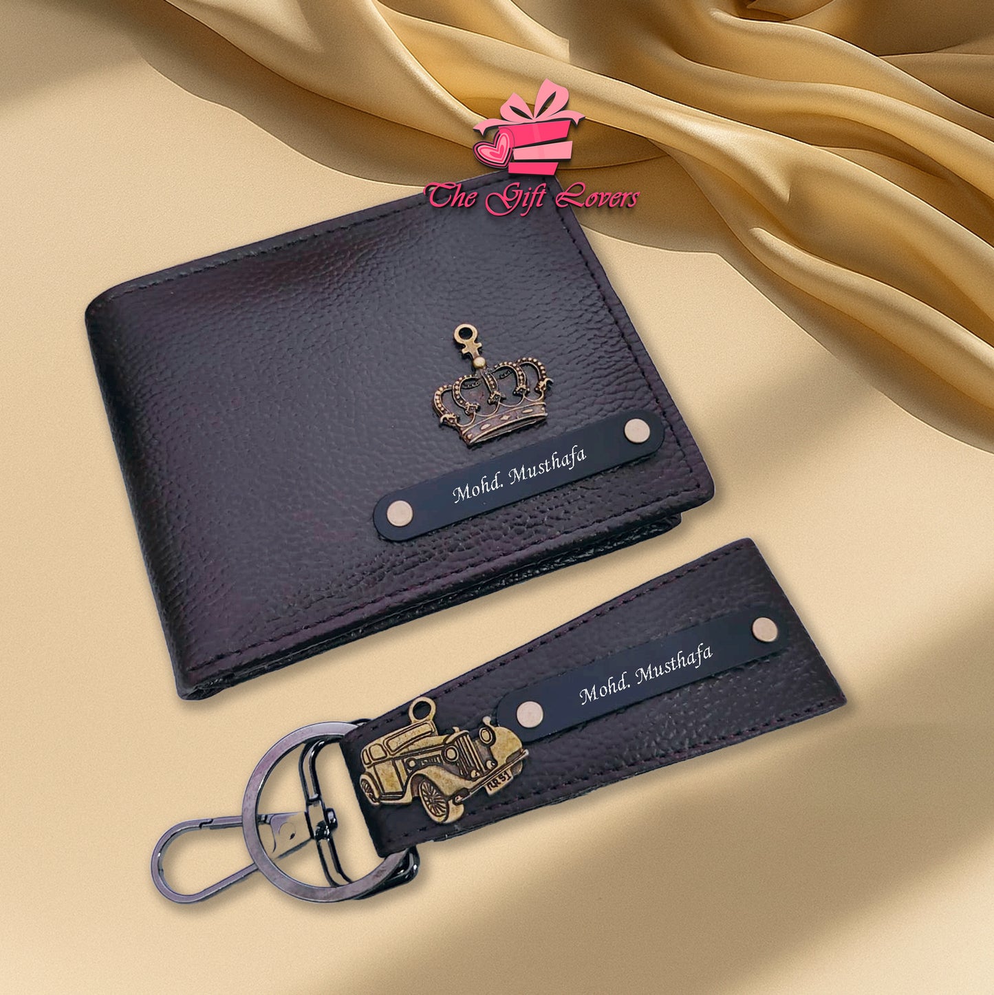 Minimalist Customized Wallet and Keychain Combo