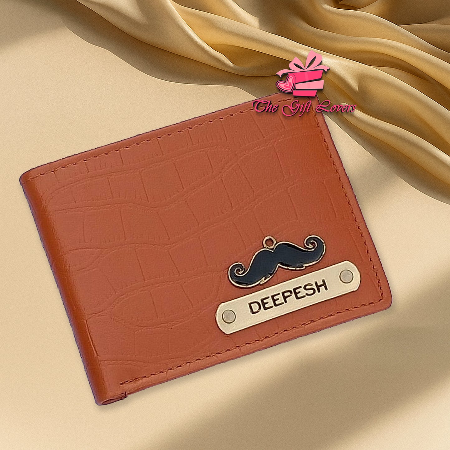 Premium Personalized Brown Croc Texture Wallet