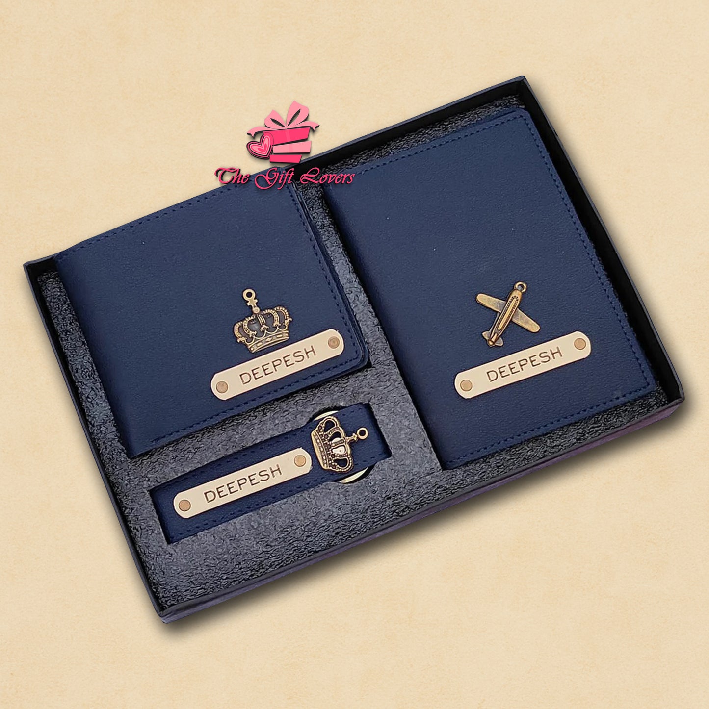 Luxury Combo Gift Set with Wallet, Passport Cover & Keychain