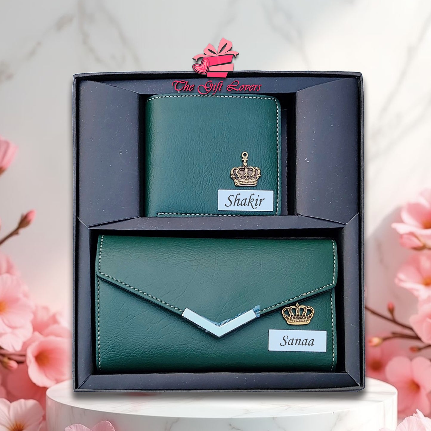 Personalized Couple Wallet & Clutch Gift Set