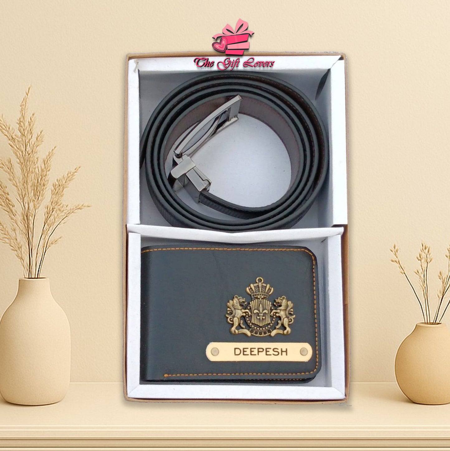 Royal Touch Combo: Personalized Wallet & Belt Set