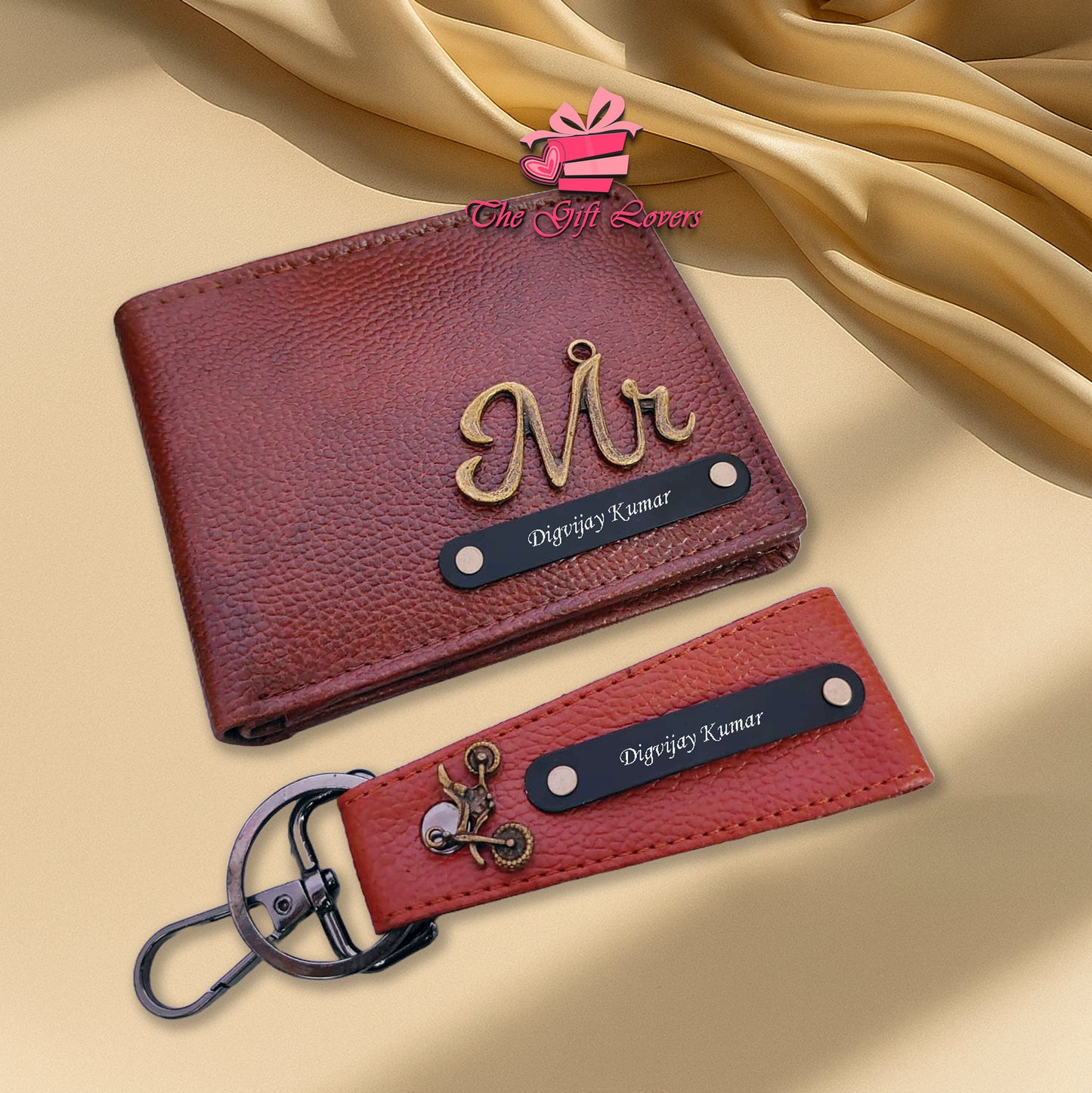 Minimalist Customized Wallet and Keychain Combo