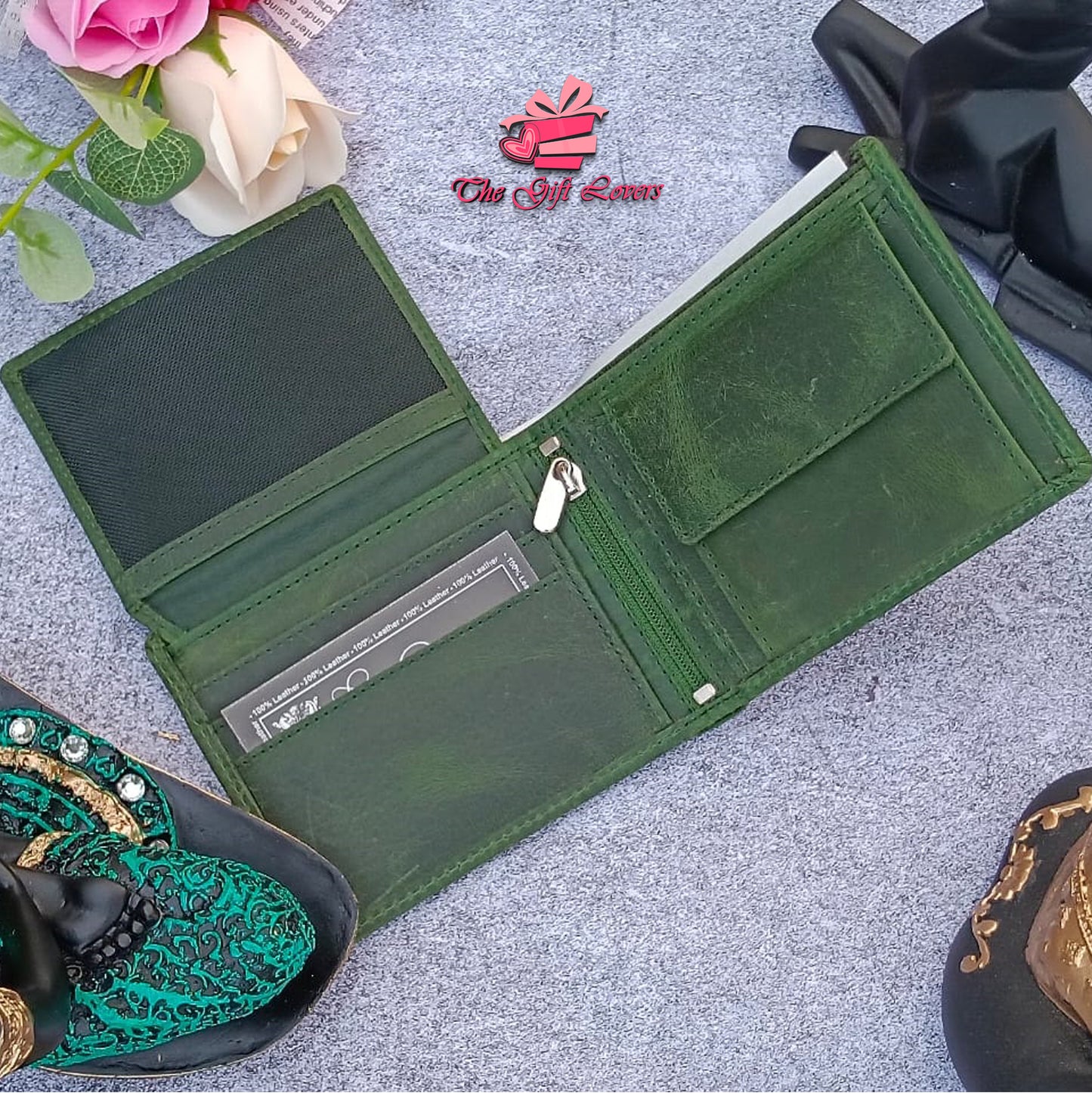 Personalized Cotrise Leather Wallet with Custom Wooden Gift Box