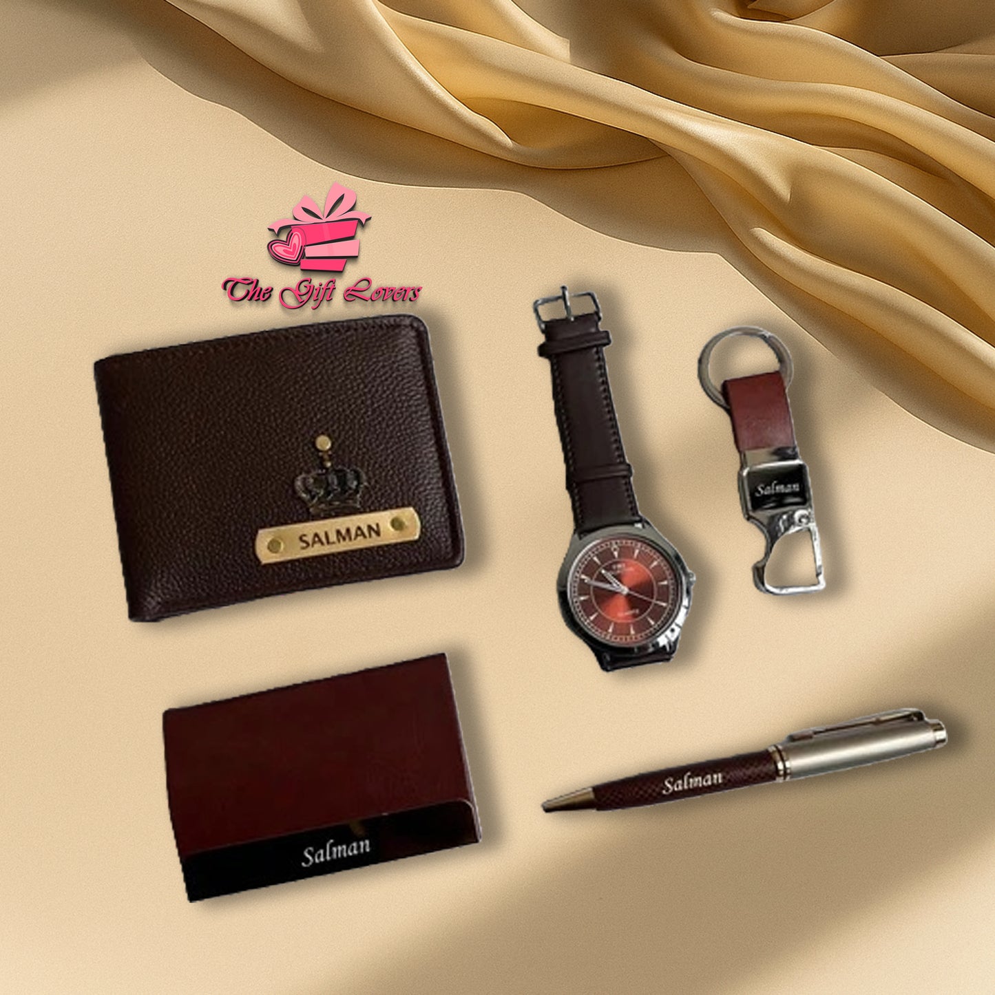 Personalized Men's Gift Set with Watch & Accessories