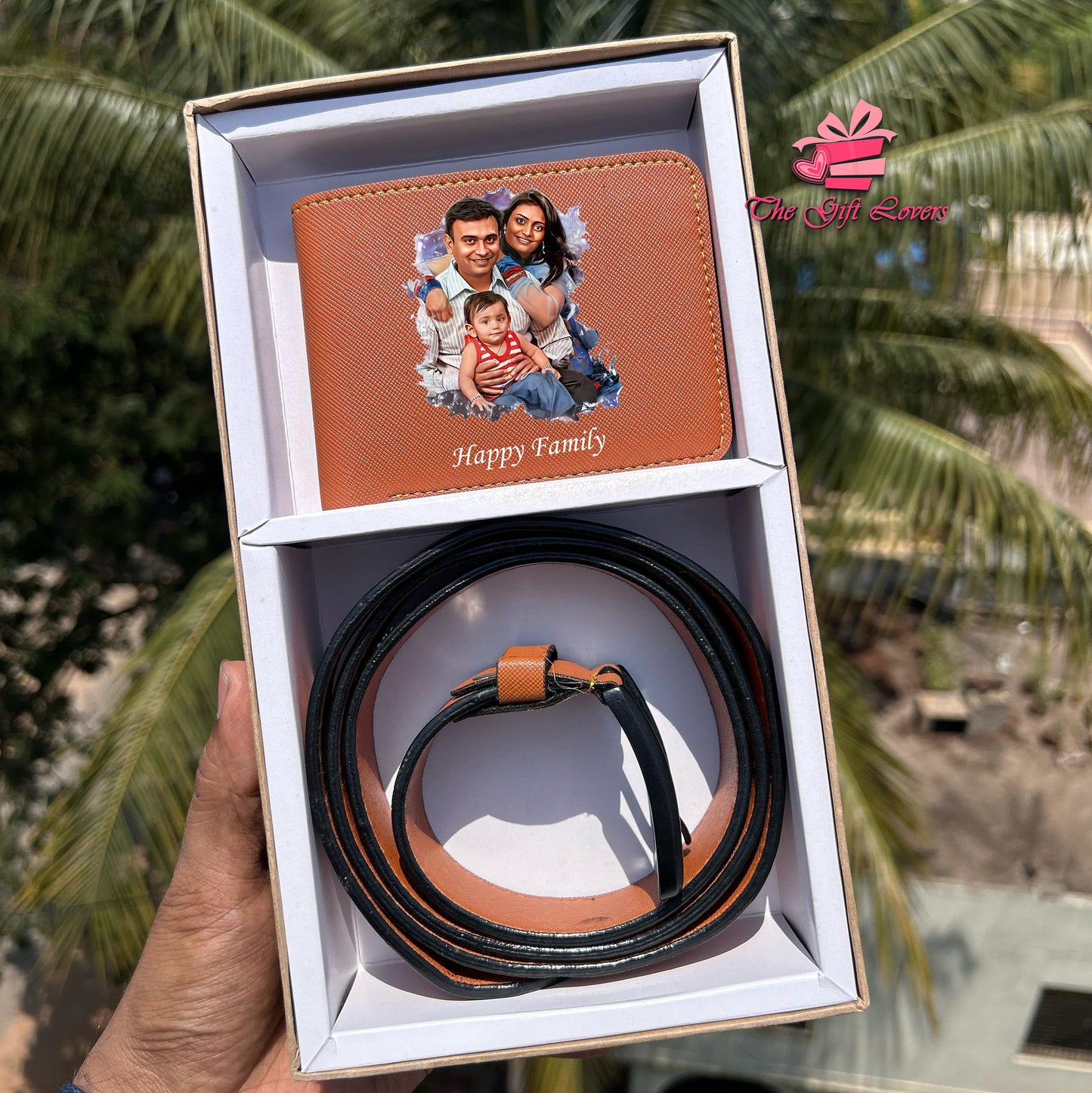 Personalized Photo Wallet and Belt Gift Set For Him