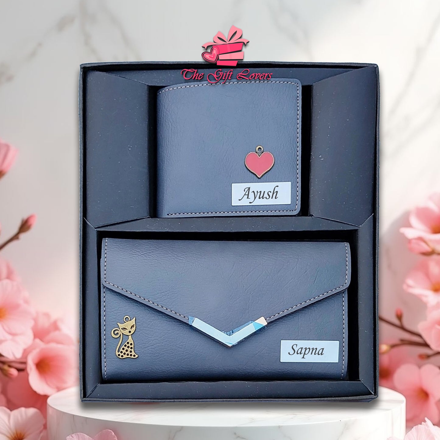 Personalized Couple Wallet & Clutch Gift Set
