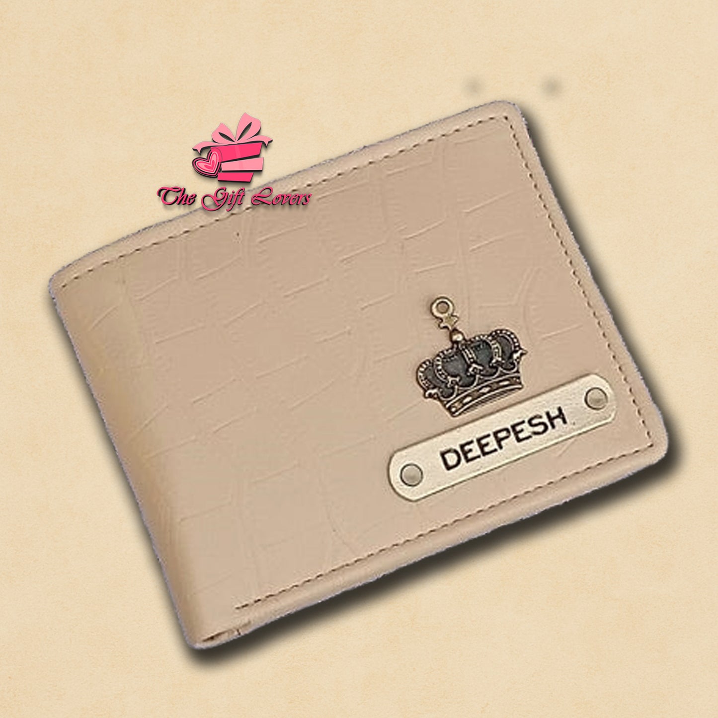 Premium Personalized Brown Croc Texture Wallet