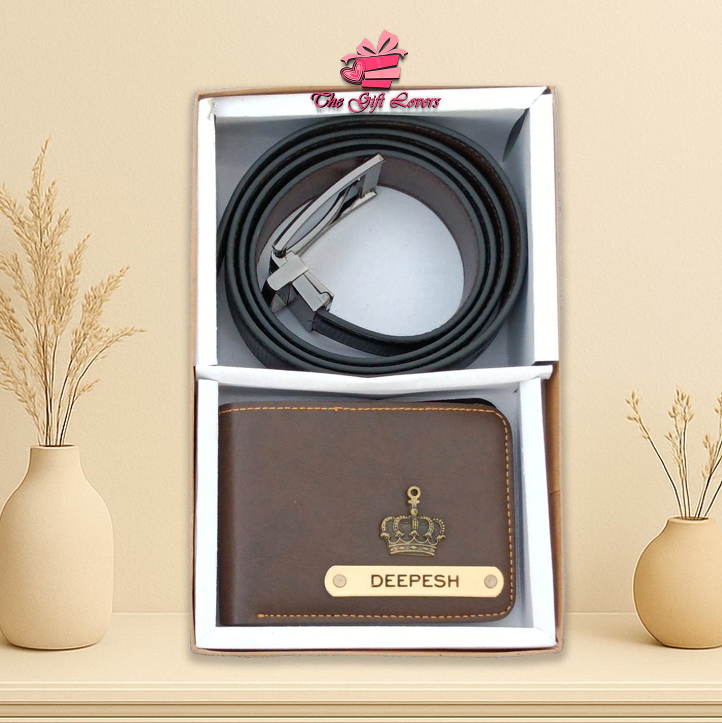 Royal Touch Combo: Personalized Wallet & Belt Set