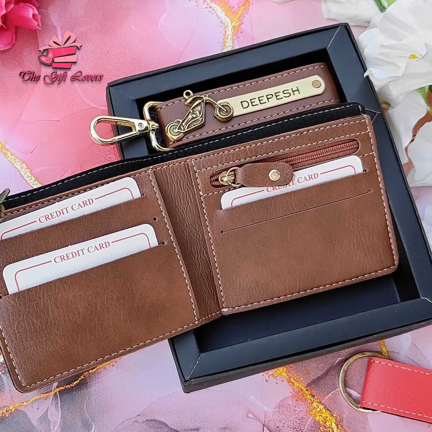 Personalized Wallet & Keychain Gift Set