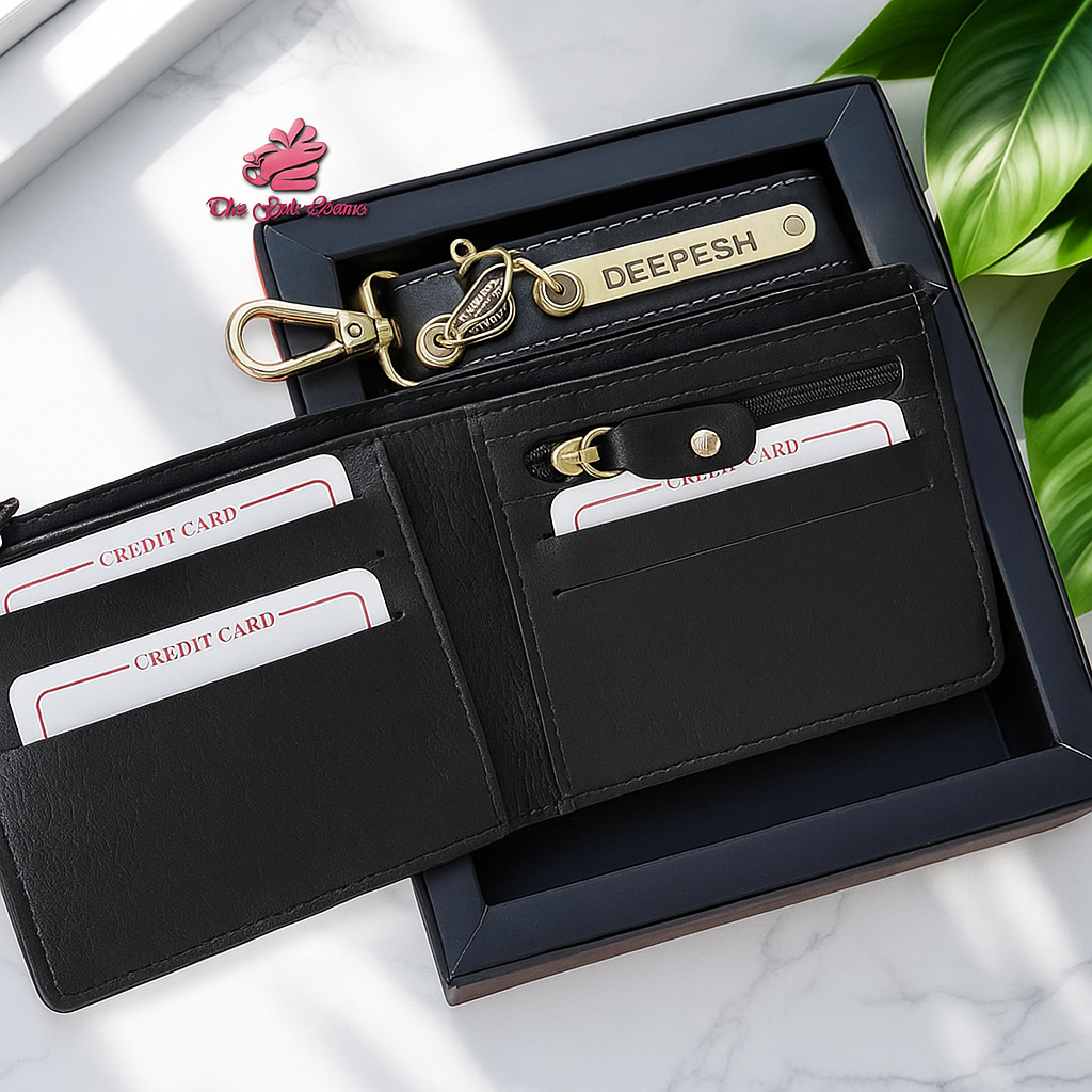 Personalized Wallet & Keychain Gift Set