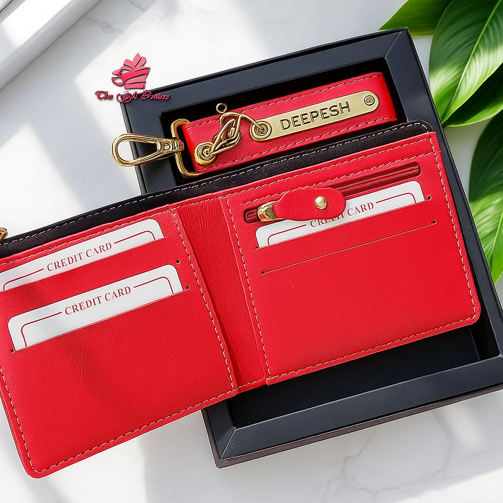 Personalized Wallet & Keychain Gift Set