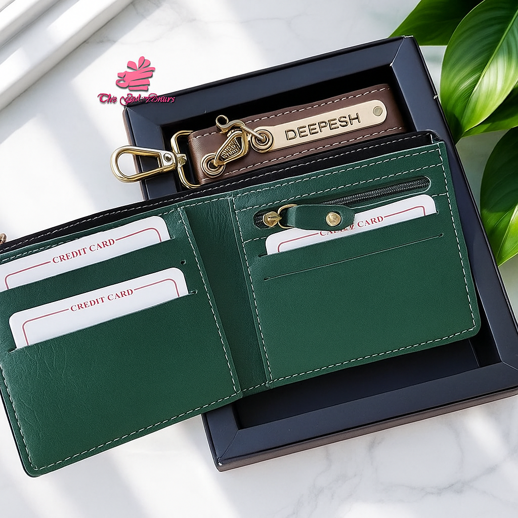 Personalized Wallet & Keychain Gift Set