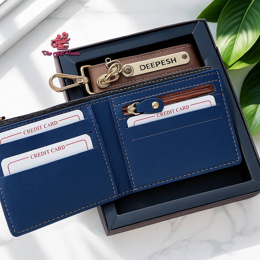 Personalized Wallet & Keychain Gift Set