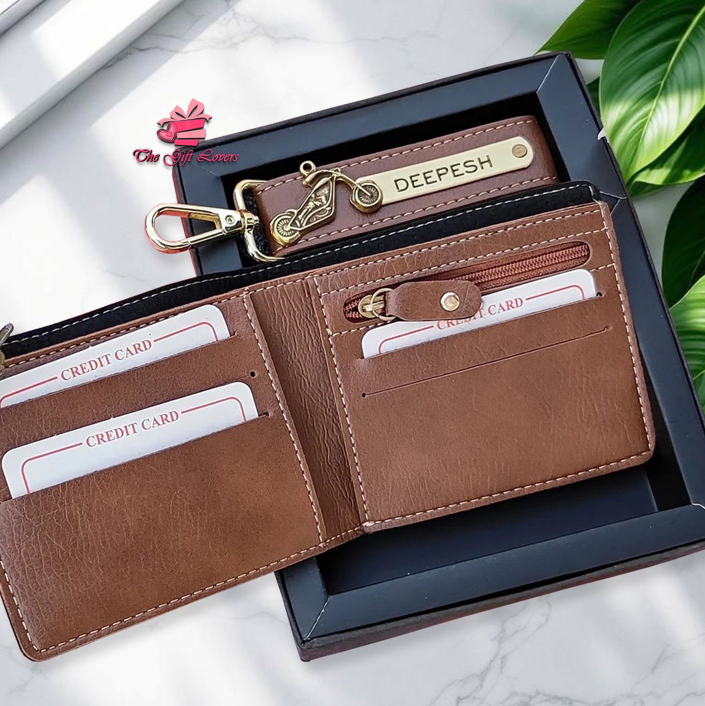 Personalized Wallet & Keychain Gift Set