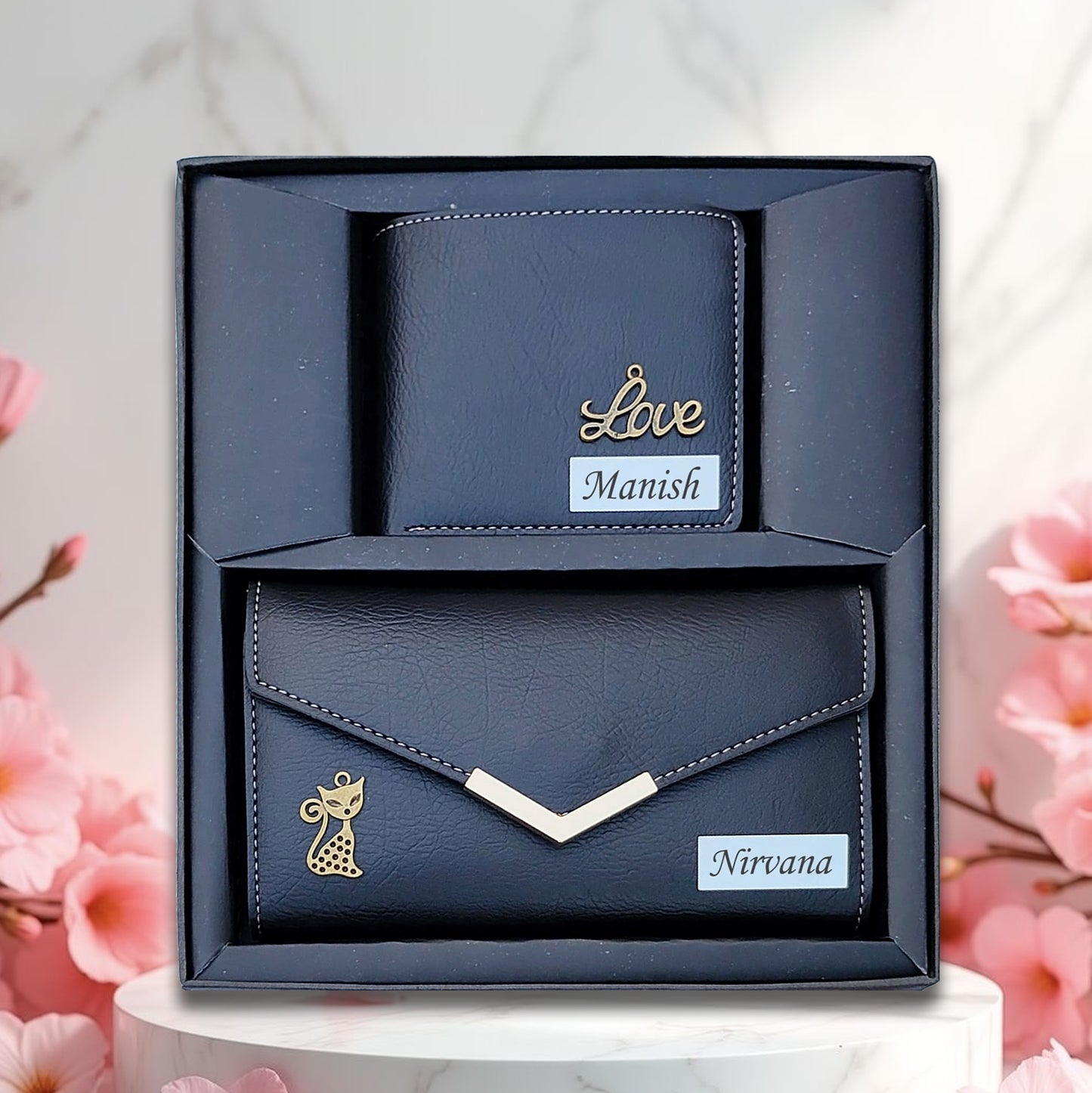 Personalized Couple Wallet & Clutch Gift Set