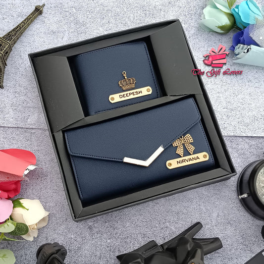 Premium Leather Couple Wallet Combo – His & Hers Matching Set