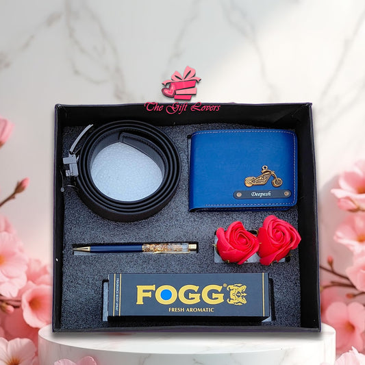 Stylish Gift Box for Him – Custom Wallet, Belt, Pen & Perfume