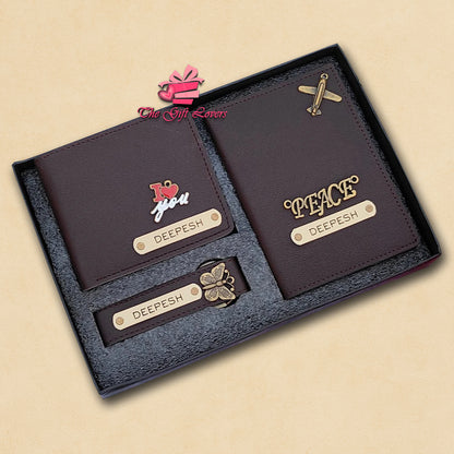 Luxury Combo Gift Set with Wallet, Passport Cover & Keychain