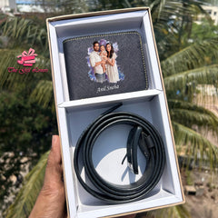 Personalized Photo Wallet and Belt Gift Set For Him